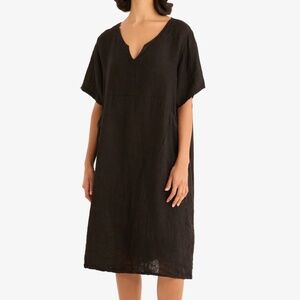 Marche The Julie Linen Dress in Black | One Size
